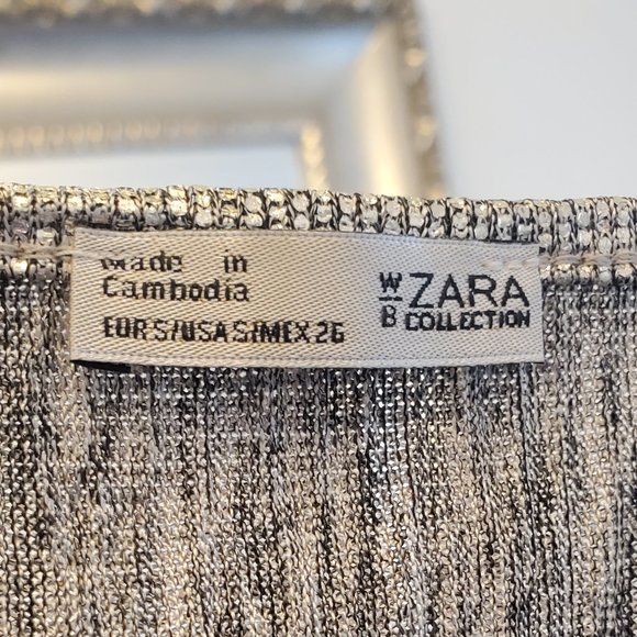 GOLD ZARA SHINNY TOP - Picture 3 of 3